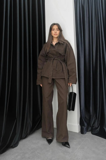 Softi Brown Denim Set